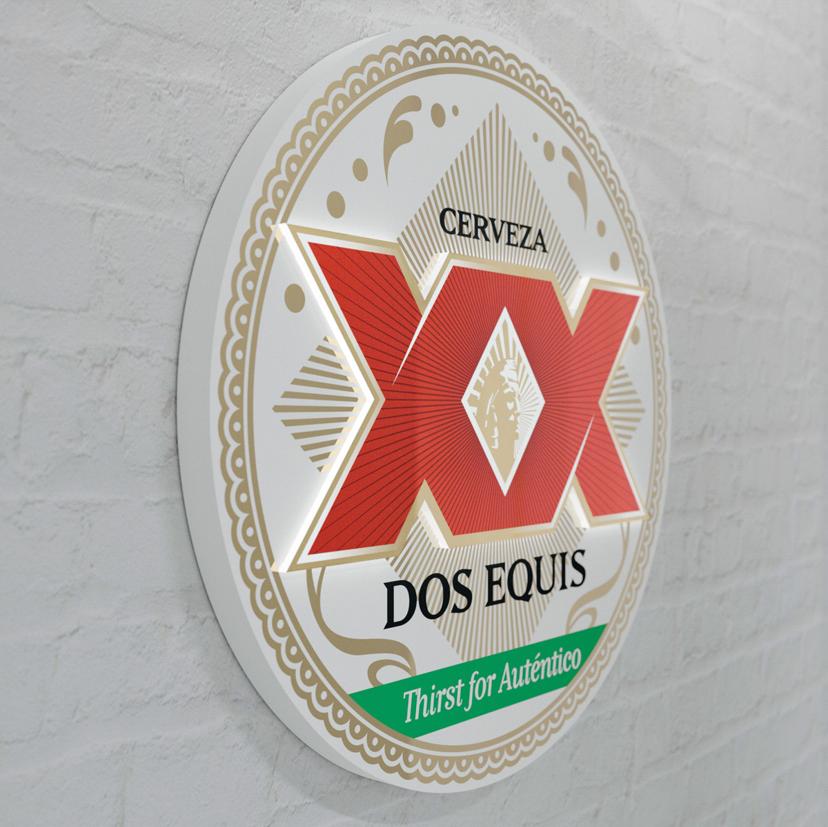 Dos Equis backlit display by TLA Graphics