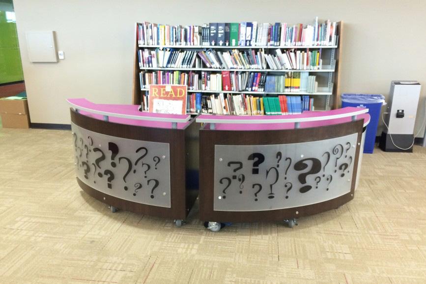 Custom manufactured info desk graphics by TLA Graphics